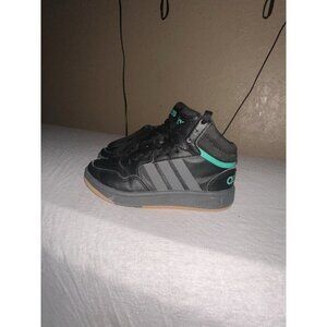 Adidas kids Hoops Mid 3.0 Sneakers Black Green Toddler Size 11.5